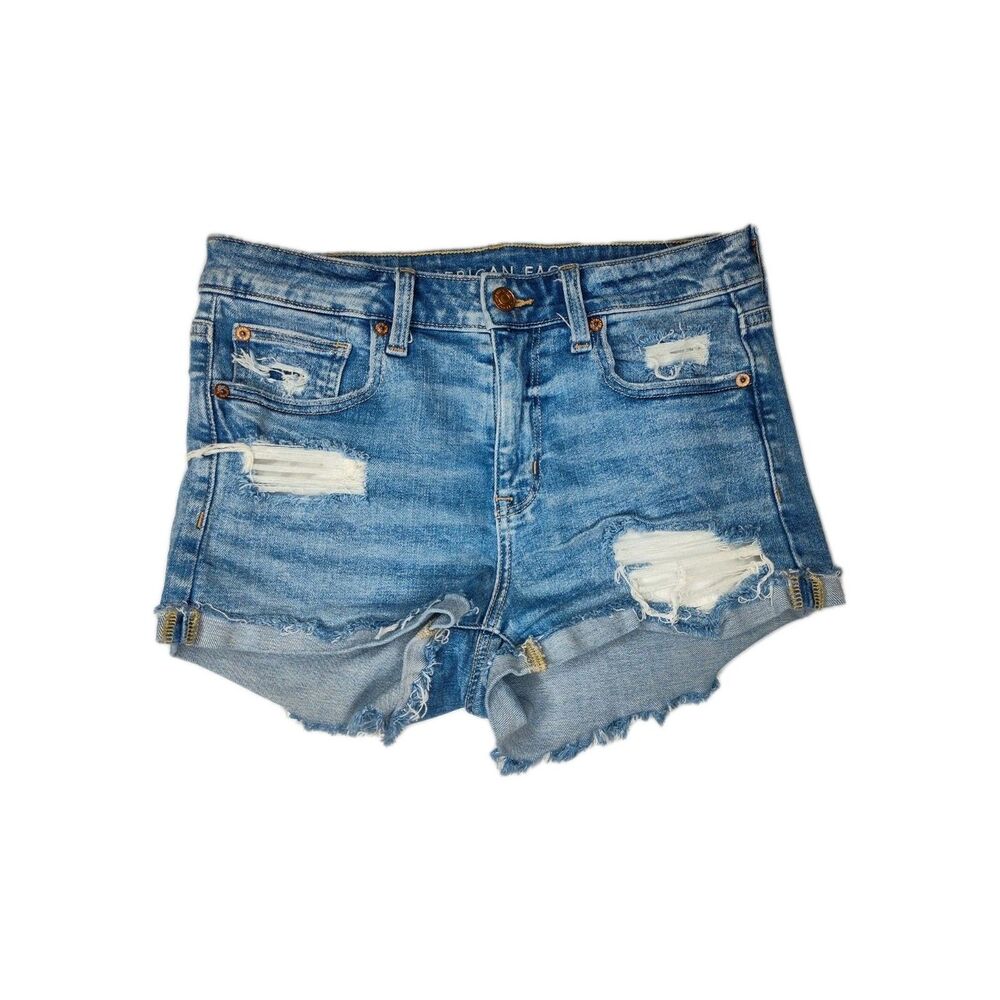 American Eagle Stretch Denim Women's Size 6 Hi-rise Shortie Mid Wash Bootie